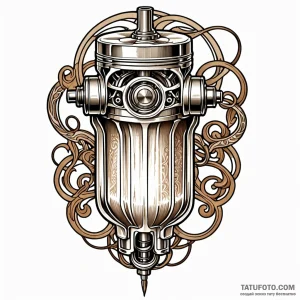 Piston, tattoo drawing outline, neo tradition… — эскиз тату (№1749041836_0, 04.06.2025 12:57) — Tatufoto.com