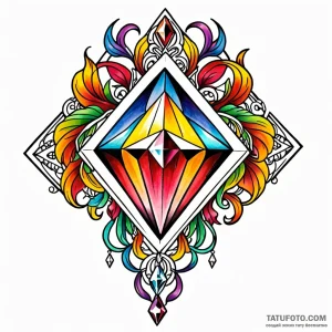 Diamond, tattoo flash sheet design, vibrant c… — эскиз тату (№1749048871_1, 04.06.2025 14:54) — Tatufoto.com