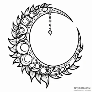 Crescent moon, tattoo drawing outline, new sc… — эскиз тату (№1749049166_0, 04.06.2025 14:59) — Tatufoto.com