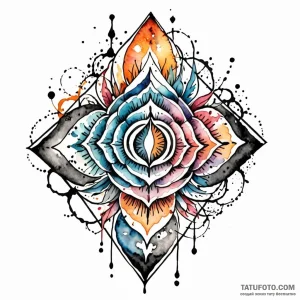 Square, tattoo line art, muted color palette,… — эскиз тату (№1749051973_0, 04.06.2025 15:46) — Tatufoto.com