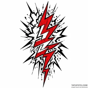 Lightning, tattoo line art, black and red ink… — эскиз тату (№1749052559_1, 04.06.2025 15:55) — Tatufoto.com