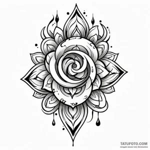 Unalome, tattoo flash sheet design, on a clea… — эскиз тату (№1749052705_0, 04.06.2025 15:58) — Tatufoto.com