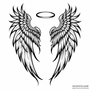 Angel wings, tattoo sketch design, blackwork… — эскиз тату (№1749052924_1, 04.06.2025 16:02) — Tatufoto.com
