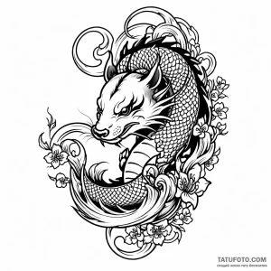 Badger, tattoo drawing outline, irezumi japan… — эскиз тату (№1749056154_0, 04.06.2025 16:55) — Tatufoto.com