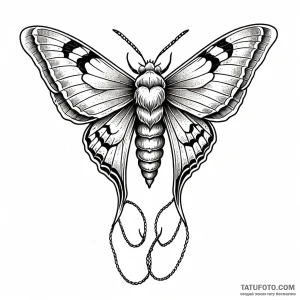 Moth, artistic tattoo sketch, on a clean whit… — эскиз тату (№1749056761_0, 04.06.2025 17:06) — Tatufoto.com