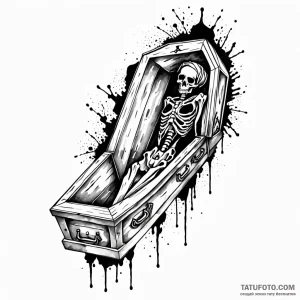 Coffin, artistic tattoo sketch, watercolor ta… — эскиз тату (№1749059183_0, 04.06.2025 17:46) — Tatufoto.com
