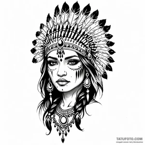 Indian — эскиз тату (№1749060059_0, 04.06.2025 18:00) — Tatufoto.com