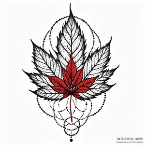 Leaf, ink illustration for tattoo, dotwork ta… — эскиз тату (№1749065958_0, 04.06.2025 19:39) — Tatufoto.com