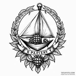 Raspberry, concept art for tattoo, old school… — эскиз тату (№1749076084_0, 04.06.2025 22:28) — Tatufoto.com
