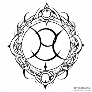 Omega (symbol), ink illustration for tattoo,… — эскиз тату (№1749076451_1, 04.06.2025 22:34) — Tatufoto.com