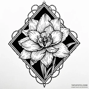 Narcissus, tattoo line art, dotwork tattoo st… — эскиз тату (№1749077179_0, 04.06.2025 22:46) — Tatufoto.com
