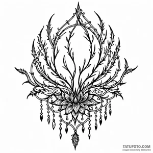 Prickly wire, tattoo line art, on a clean whi… — эскиз тату (№1749083323_1, 05.06.2025 00:28) — Tatufoto.com