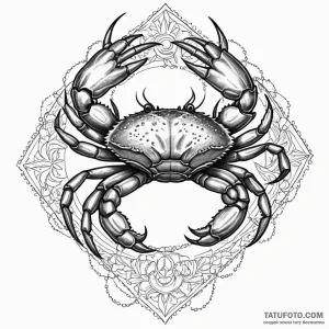 Crab, tattoo sketch design, moderately detail… — эскиз тату (№1749111613_1, 05.06.2025 08:20) — Tatufoto.com