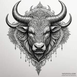 Minotaur, concept art for tattoo, bold outlin… — эскиз тату (№1749113170_0, 05.06.2025 08:46) — Tatufoto.com