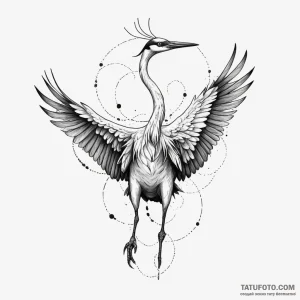 Crane, concept art for tattoo, dynamic compos… — эскиз тату (№1749115130_1, 05.06.2025 09:18) — Tatufoto.com
