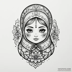 Matryoshka doll, tattoo sketch design, minima… — эскиз тату (№1749122604_1, 05.06.2025 11:23) — Tatufoto.com