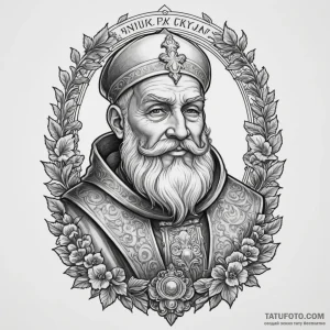 St. nicholas, tattoo line art, rough sketchy… — эскиз тату (№1749125793_1, 05.06.2025 12:16) — Tatufoto.com