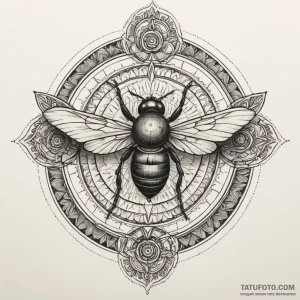 Fly, ink illustration for tattoo, sepia tone… — эскиз тату (№1749127705_0, 05.06.2025 12:48) — Tatufoto.com