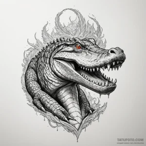 Crocodile — эскиз тату (№1749127917_0, 05.06.2025 12:51) — Tatufoto.com