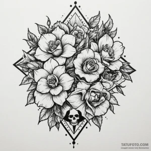 Narcissus, concept art for tattoo, stylized i… — эскиз тату (№1749131800_0, 05.06.2025 13:56) — Tatufoto.com