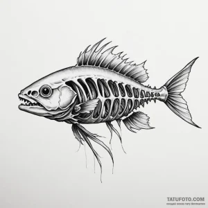 Fish skeleton — эскиз тату (№1749140465_0, 05.06.2025 16:21) — Tatufoto.com