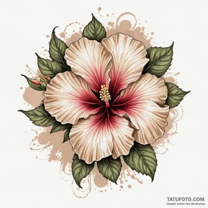 Hibiscus, tattoo sketch design, sepia tone sk… — эскиз тату (№1749142240_0, 05.06.2025 16:50) — Tatufoto.com