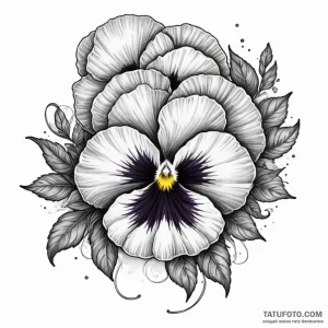 Pansy, concept art for tattoo, soft whip shad… — эскиз тату (№1749144763_1, 05.06.2025 17:32) — Tatufoto.com