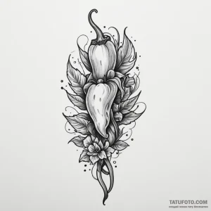 Note, tattoo line art, soft whip shading, pep… — эскиз тату (№1749146089_0, 05.06.2025 17:54) — Tatufoto.com