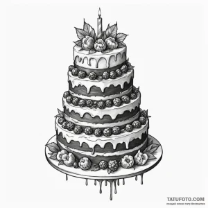 Cake — эскиз тату (№1749153277_1, 05.06.2025 19:54) — Tatufoto.com