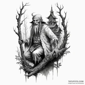 Baba yaga — эскиз тату (№1749160393_0, 05.06.2025 21:53) — Tatufoto.com