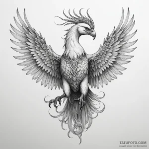 Sirin (mythical bird-woman) — эскиз тату (№1749160598_0, 05.06.2025 21:56) — Tatufoto.com