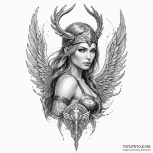 Valkyrie — эскиз тату (№1749161950_0, 05.06.2025 22:19) — Tatufoto.com