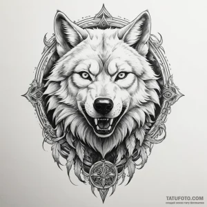 Fenrir (the wolf) — эскиз тату (№1749161989_0, 05.06.2025 22:19) — Tatufoto.com