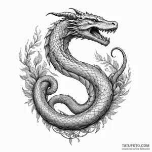 Jörmungandr (world serpent) — эскиз тату (№1749162029_0, 05.06.2025 22:20) — Tatufoto.com