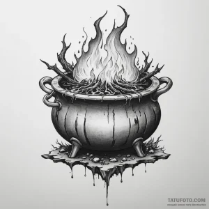A witch’s cauldron — эскиз тату (№1749166796_0, 05.06.2025 23:39) — Tatufoto.com