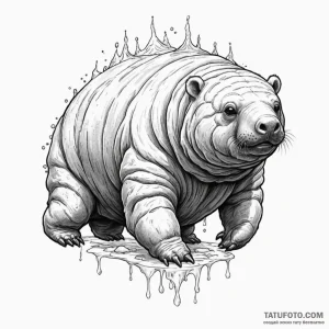 Tardigrade (water bear) — эскиз тату (№1749167535_0, 05.06.2025 23:52) — Tatufoto.com