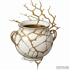 Kintsugi (the art of repairing pottery with g… — эскиз тату (№1749171854_0, 06.06.2025 01:04) — Tatufoto.com
