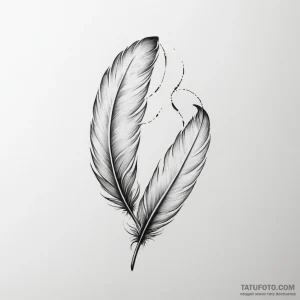 A single feather turning into birds — эскиз тату (№1749171974_0, 06.06.2025 01:06) — Tatufoto.com