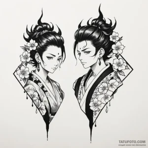 Tanjiro’s hanafuda earrings from demon slayer — эскиз тату (№1749183255_0, 06.06.2025 04:14) — Tatufoto.com