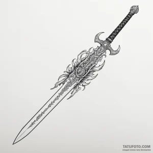A nichirin sword from demon slayer — эскиз тату (№1749183360_0, 06.06.2025 04:16) — Tatufoto.com