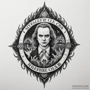 The hellfire club logo from stranger things — эскиз тату (№1749184713_0, 06.06.2025 04:38) — Tatufoto.com