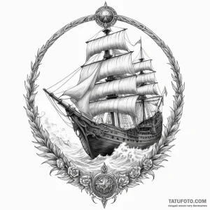 The ship naglfar from norse mythology — эскиз тату (№1749189005_0, 06.06.2025 05:50) — Tatufoto.com