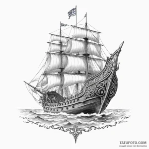 A greek trireme ship — эскиз тату (№1749189810_0, 06.06.2025 06:03) — Tatufoto.com