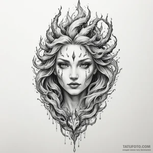 Vodyanoy (water spirit) — эскиз тату (№1749195389_1, 06.06.2025 07:36) — Tatufoto.com