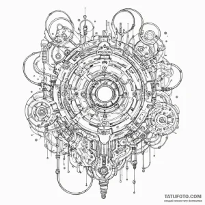 Circuit board pattern — эскиз тату (№1749200125_1, 06.06.2025 08:55) — Tatufoto.com