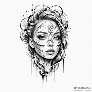 Glitch art effect — эскиз тату (№1749202172_1, 06.06.2025 09:29) — Tatufoto.com