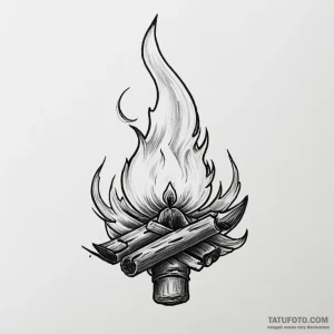 A single burning match — эскиз тату (№1749202748_0, 06.06.2025 09:39) — Tatufoto.com