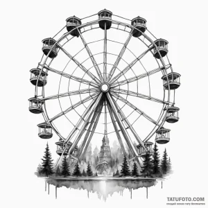 Ferris wheel — эскиз тату (№1749224388_0, 06.06.2025 15:39) — Tatufoto.com