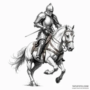 Knight jousting — эскиз тату (№1749227491_1, 06.06.2025 16:31) — Tatufoto.com