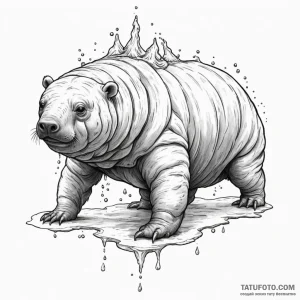 Tardigrade (water bear) — эскиз тату (№1749231808_0, 06.06.2025 17:43) — Tatufoto.com